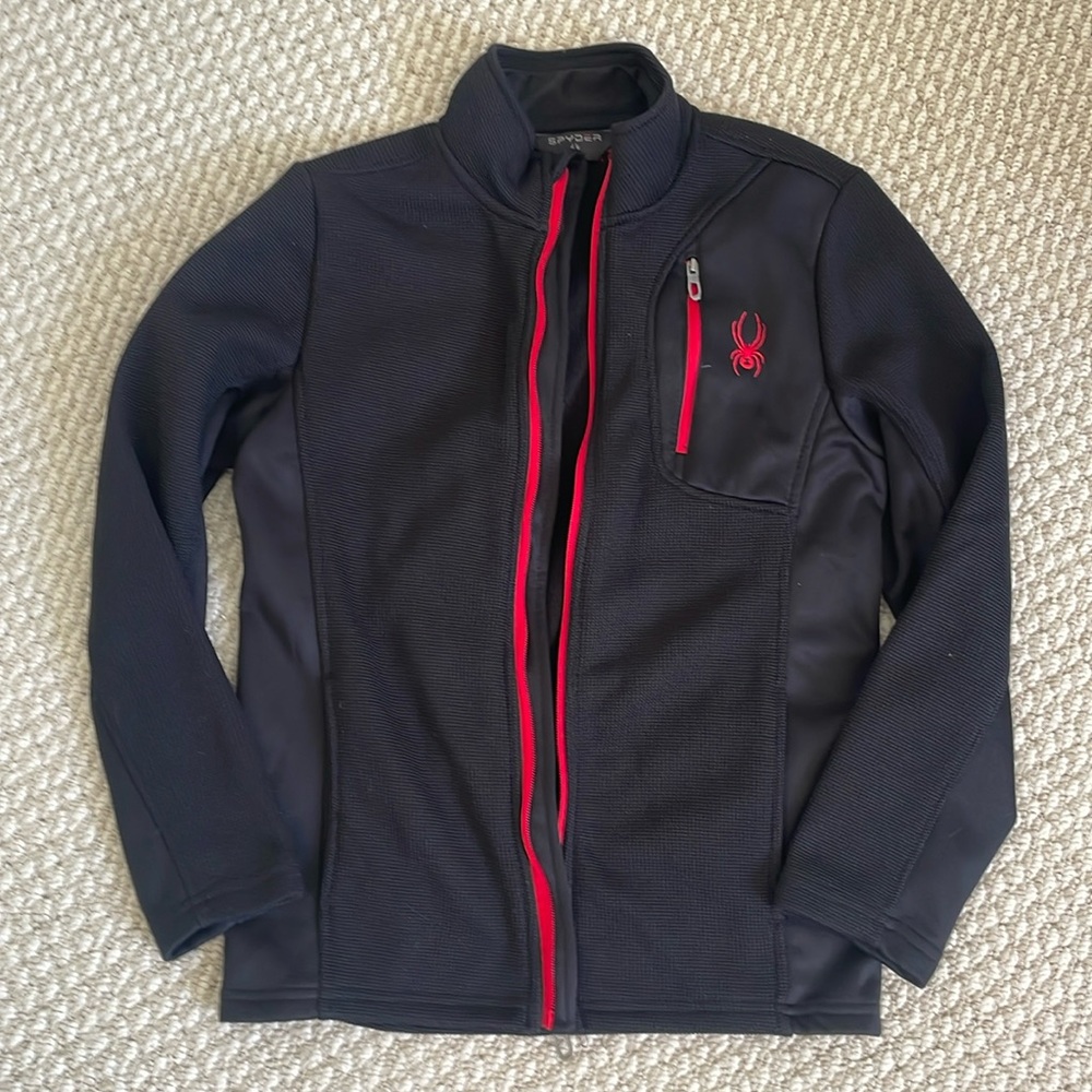 Spyder fleece zip up black size medium 10/12